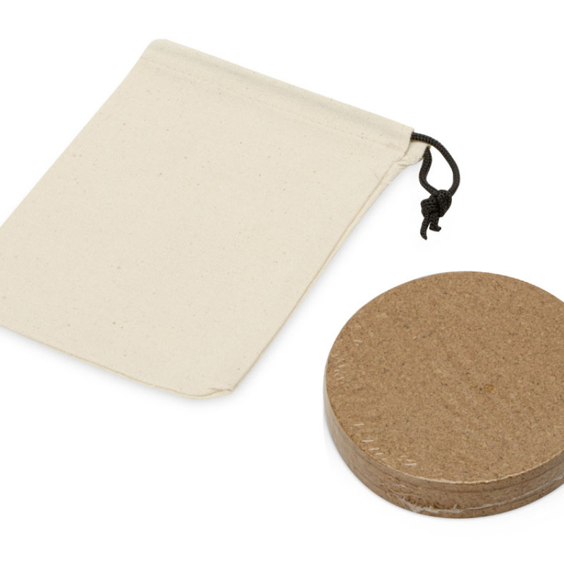 Набор костеров Bali из пробки в хлопковом мешке, 4 шт