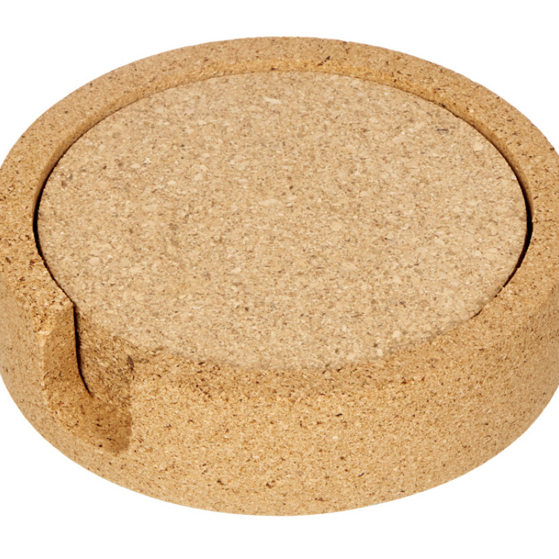 Набор костеров из пробки на подставке из пробки "Krock"