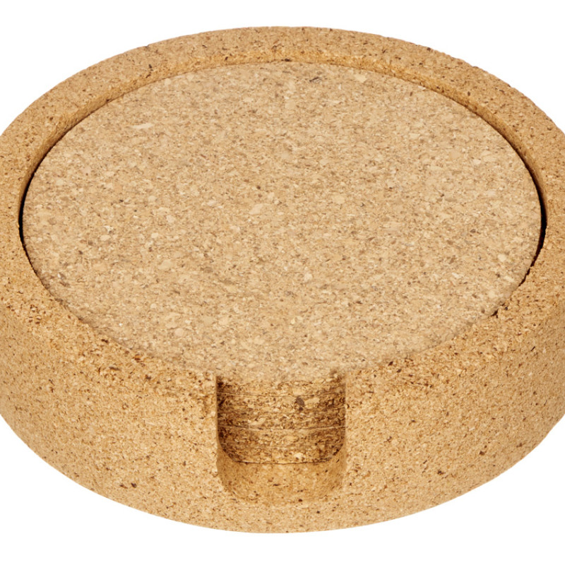 Набор костеров из пробки на подставке из пробки "Krock"