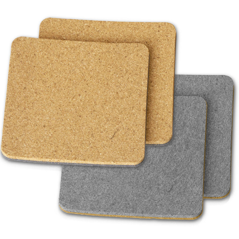 Набор костеров из пробки с фетром "Grit" Набор костеров из пробки с фетром "Grit"