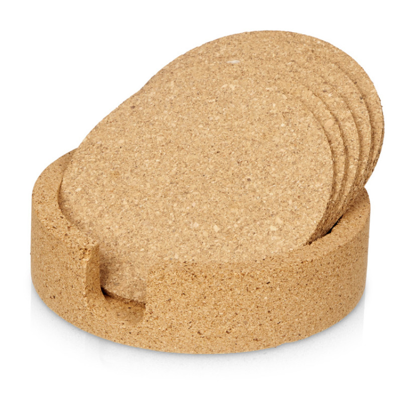 Набор костеров из пробки на подставке из пробки "Krock"