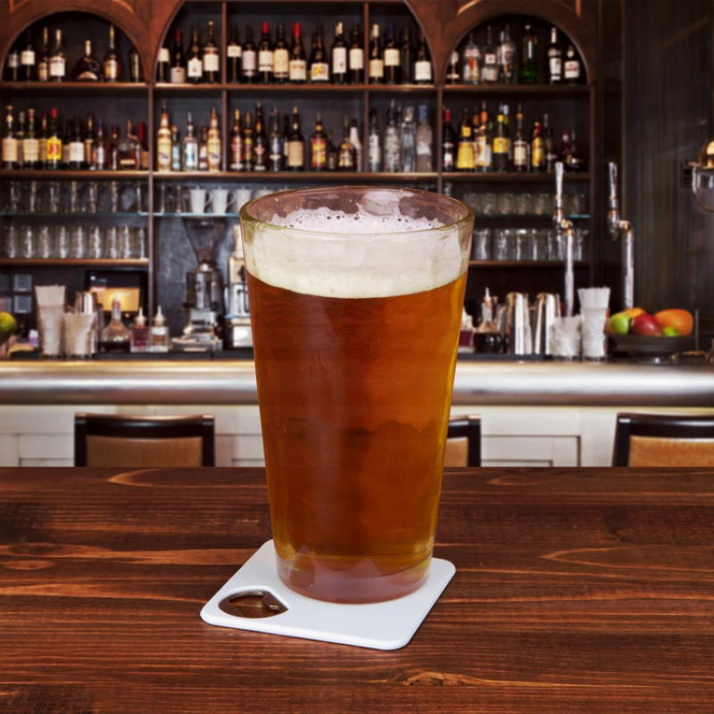 Подставка для кружки с открывалкой «Liso», черный/белый