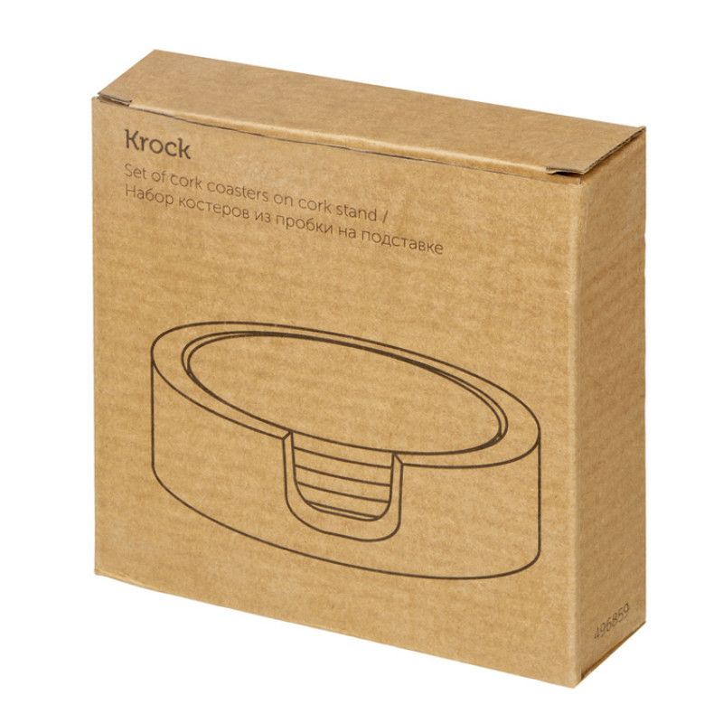 Набор костеров из пробки на подставке из пробки "Krock"