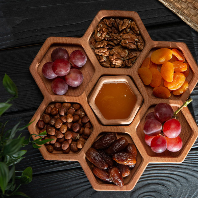 Менажница соты с одной соусницей "Соты" (Р)