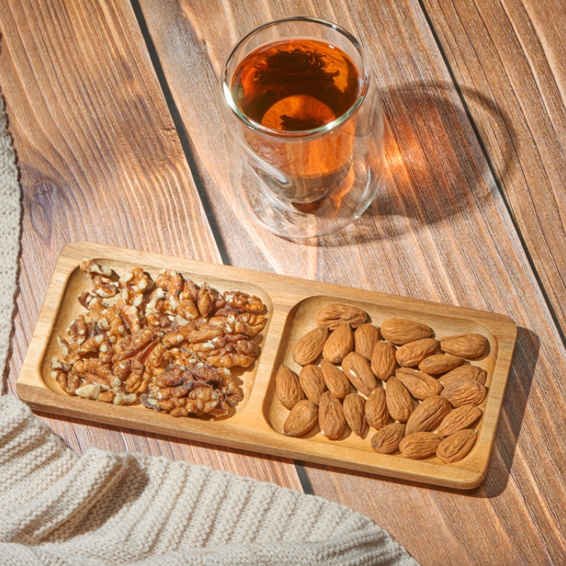 Менажница из акации с двумя секциями "Almond"