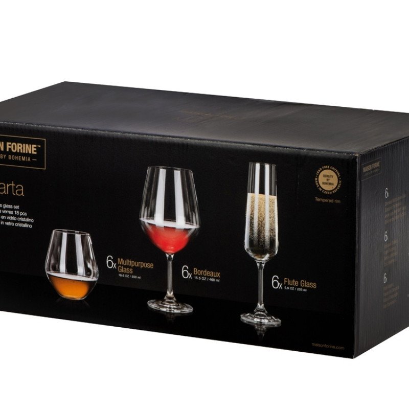 Подарочный набор бокалов для игристых и тихих вин «Vivino», 18 шт.