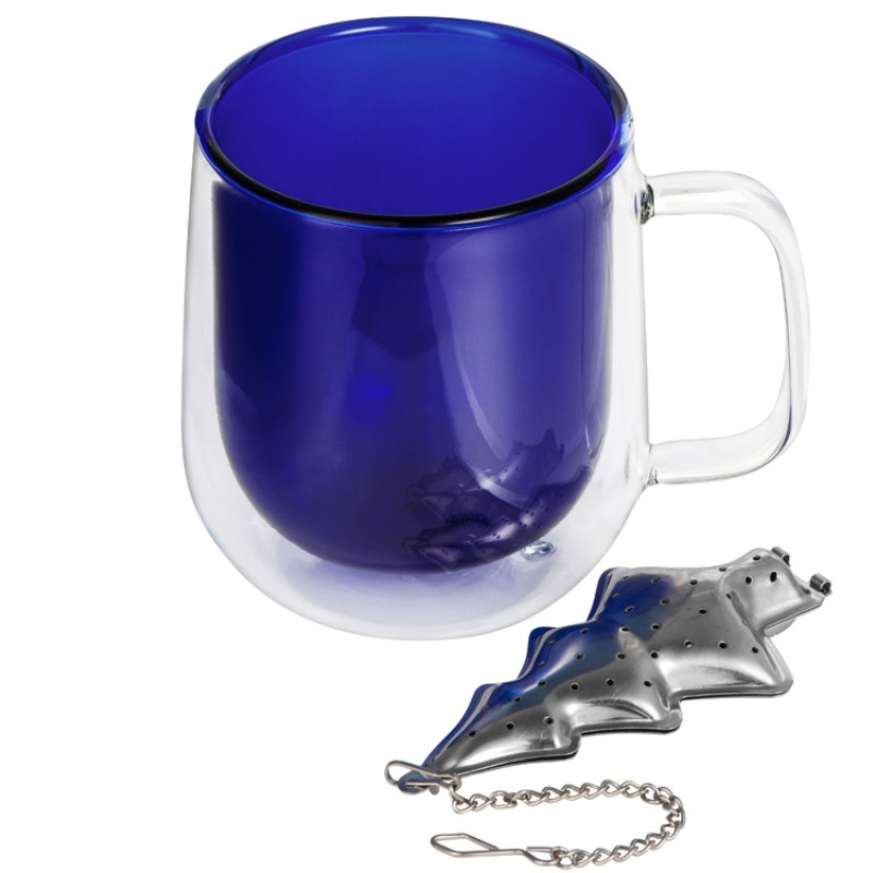 Набор "Bergamot": кружка и ситечко для чая, синий