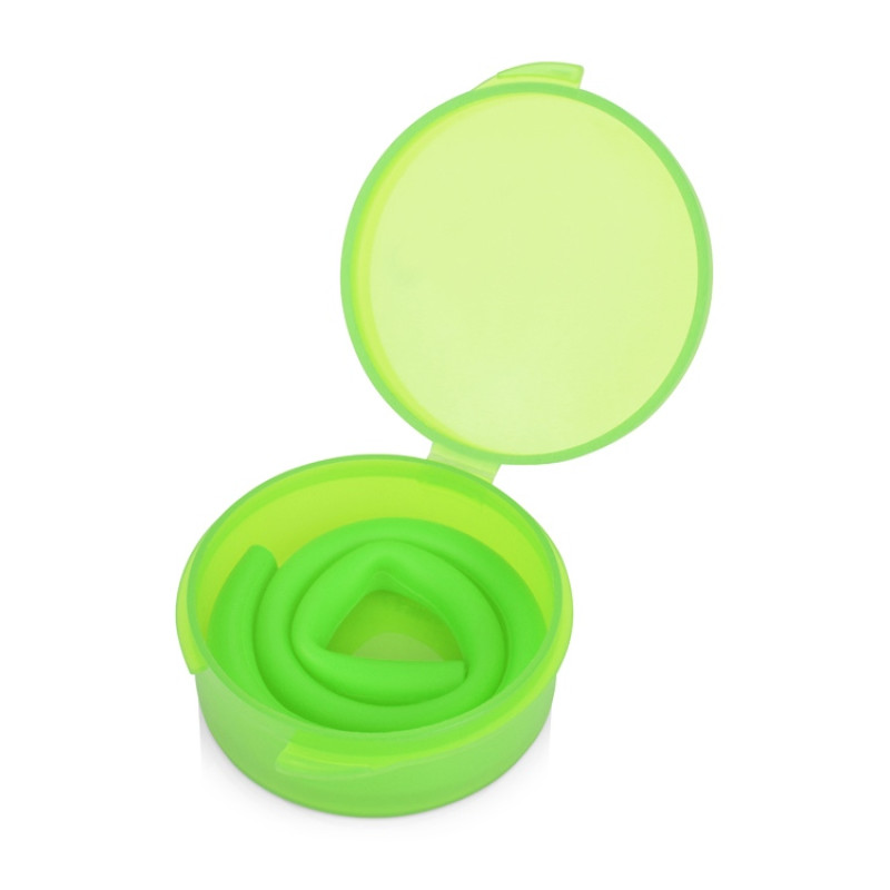 Силиконовая трубочка Fresh в пластиковом кейсе, зеленое яблоко