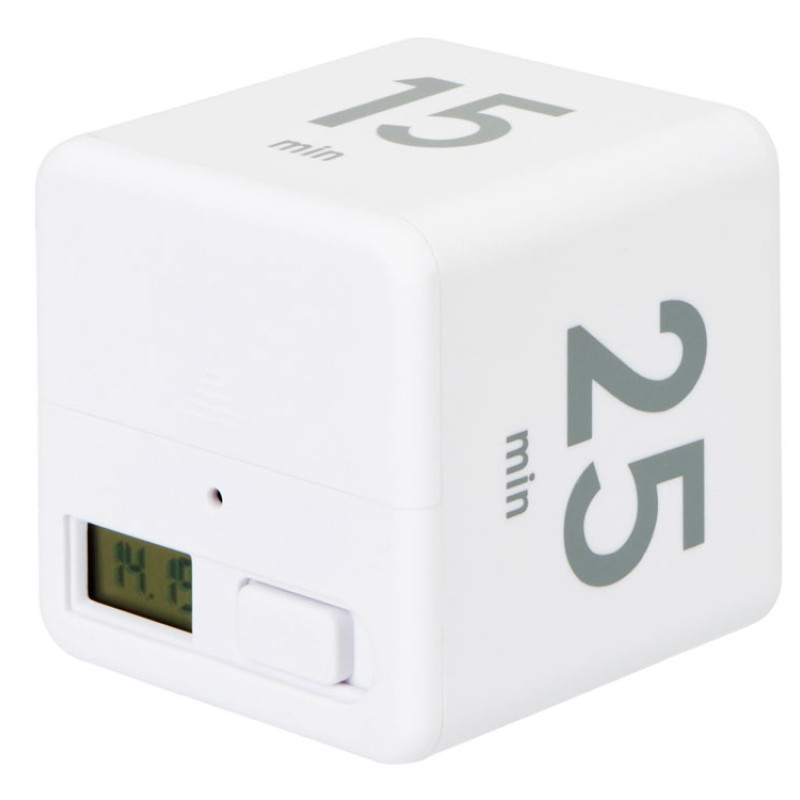 Таймер для тайм-менеджмента "Time Capsule" на 5-15-25-45 минут, софт-тач, белый