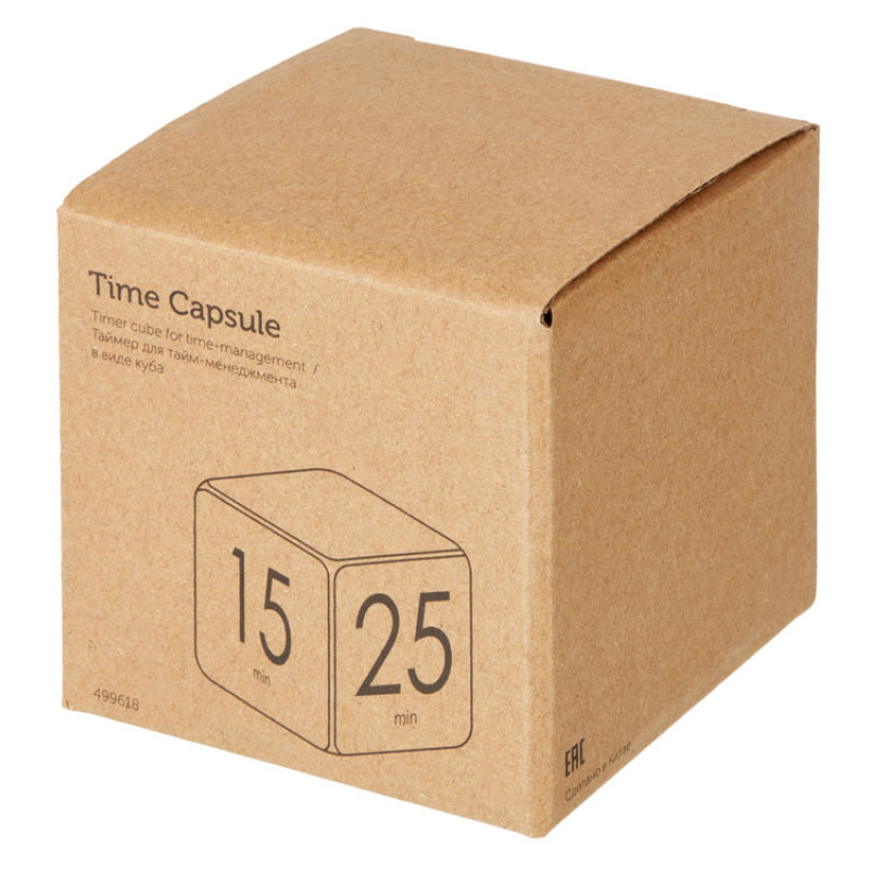 Таймер для тайм-менеджмента "Time Capsule" на 5-15-25-45 минут, софт-тач, белый