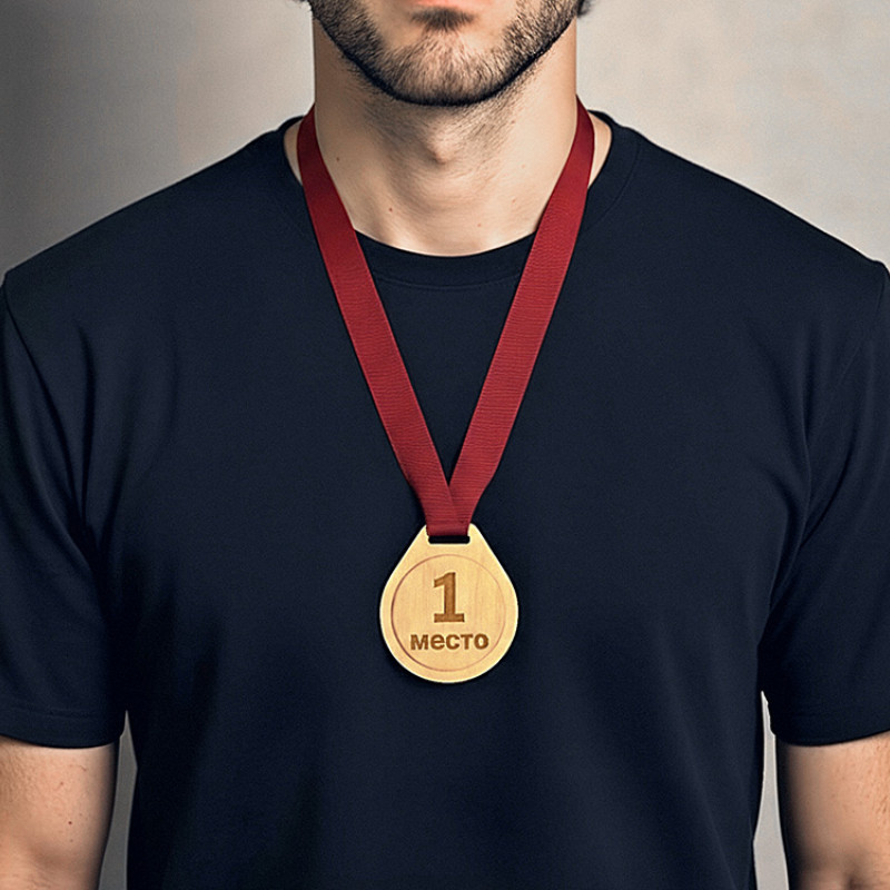 Медаль из бука "Round", круг Медаль из бука "Round", круг