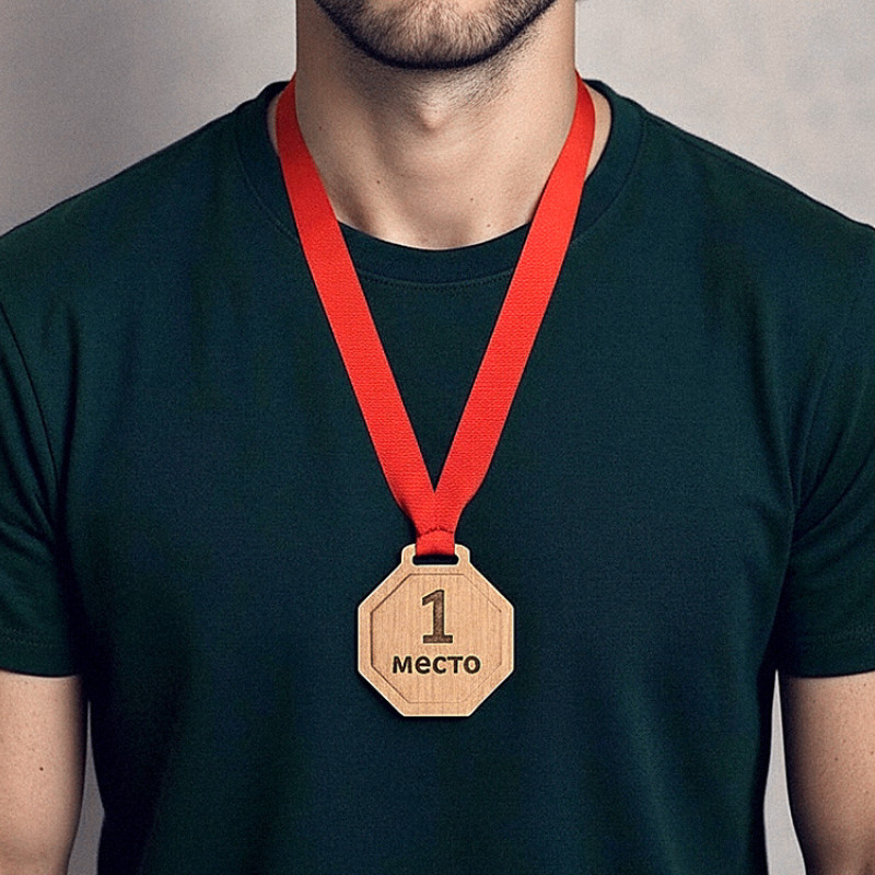 Медаль из бука "Octagon", ромб