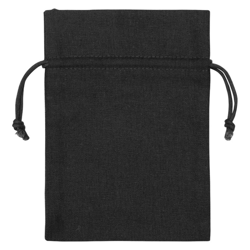 Мешочек подарочный, лен, средний, черный Мешочек подарочный, лен, средний, черный