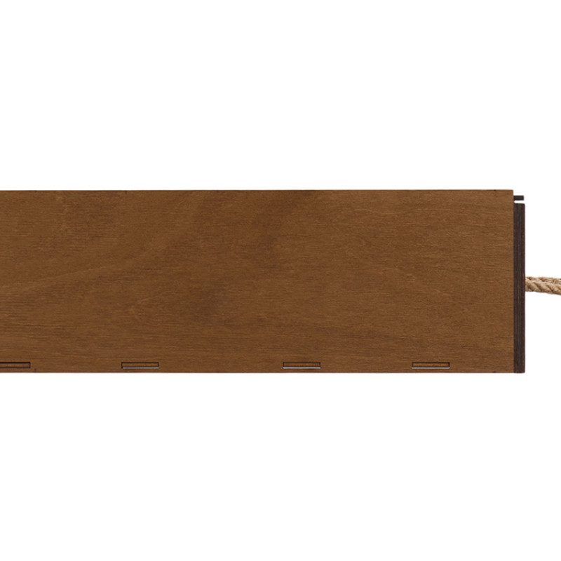 Подарочная коробка из фанеры Constellation 330х220х100 мм, фанера 6 мм, крышка на выдвижных пазах черная ЛХДФ 3 мм, бечевка