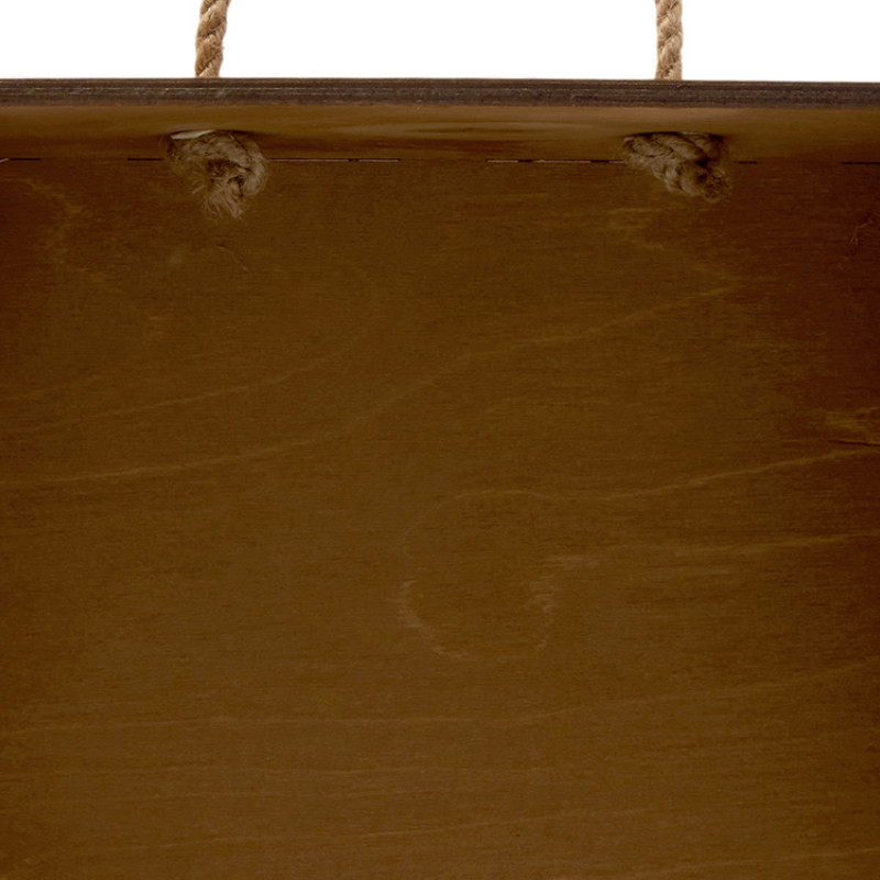 Подарочная коробка из фанеры Constellation 330х220х100 мм, фанера 6 мм, крышка на выдвижных пазах черная ЛХДФ 3 мм, бечевка