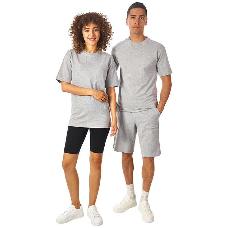 Футболка из френч терри «Warsaw» унисекс 220гр, серый меланж