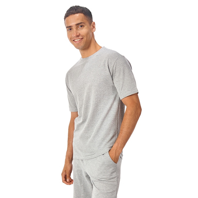 Футболка из френч терри «Warsaw» унисекс 220гр, серый меланж