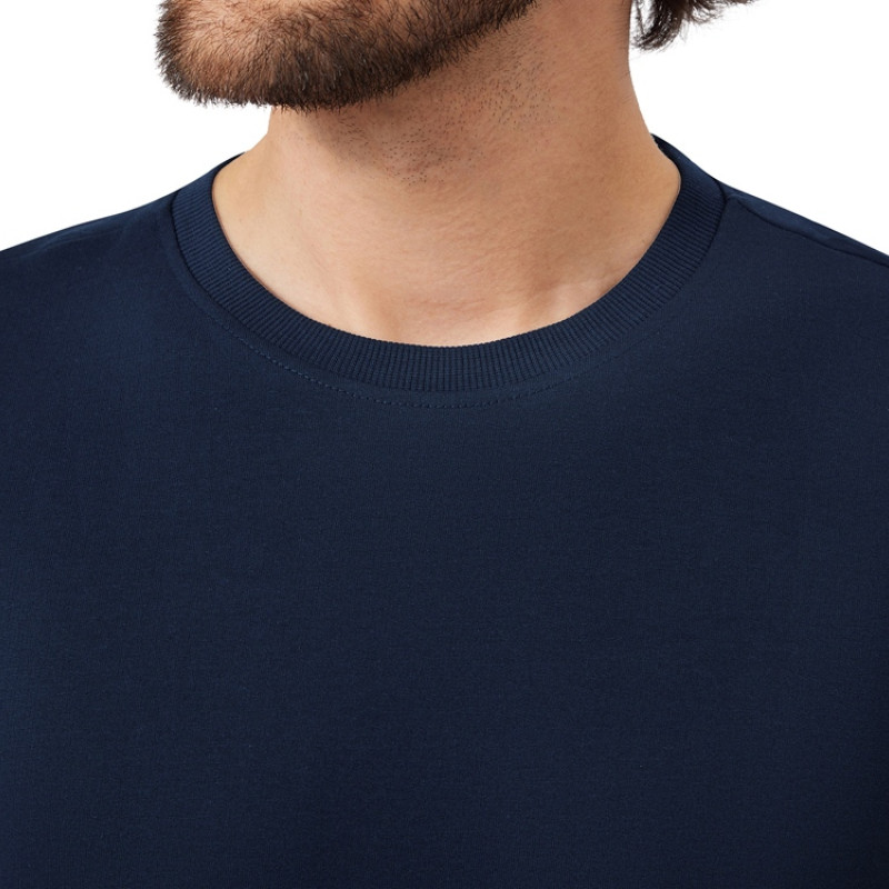 Футболка из френч терри «Warsaw» унисекс 220гр, темно-синий