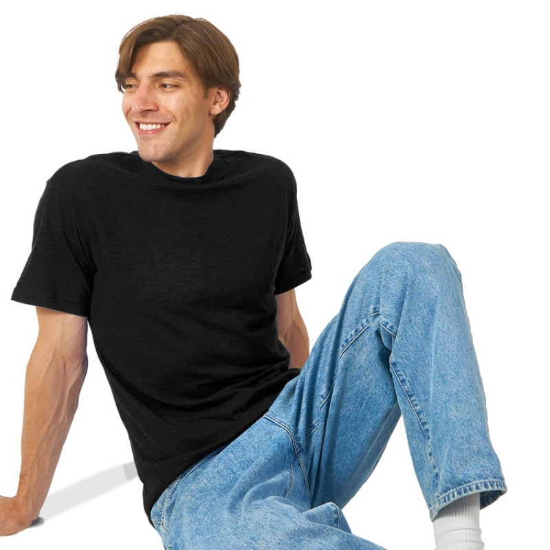 Футболка из джерси с протяжками «Portofino» унисекс, черный Футболка из джерси с протяжками «Portofino» унисекс, черный