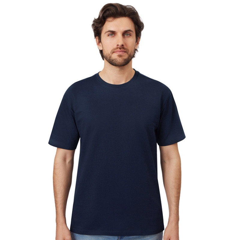 Футболка из френч терри «Warsaw» унисекс 220гр, темно-синий