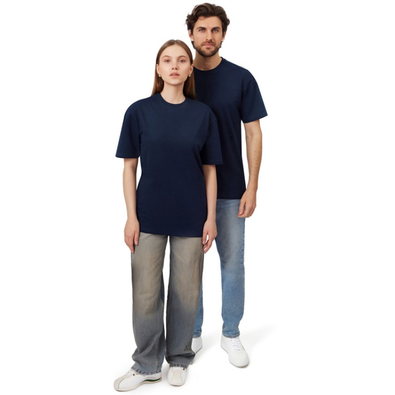 Футболка из френч терри «Warsaw» унисекс 220гр, темно-синий