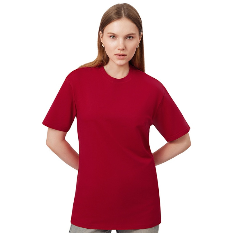 Футболка из френч терри «Warsaw» унисекс 220гр, красный