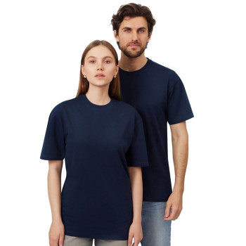 Футболка из френч терри «Warsaw» унисекс 220гр, темно-синий