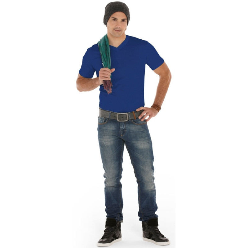 Футболка "Heavy Super Club" мужская с V-образным вырезом, кл. синий