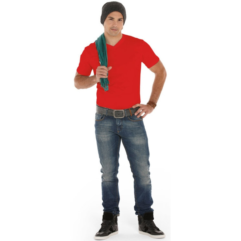 Футболка "Heavy Super Club" мужская с V-образным вырезом, красный Футболка "Heavy Super Club" мужская с V-образным вырезом, красный