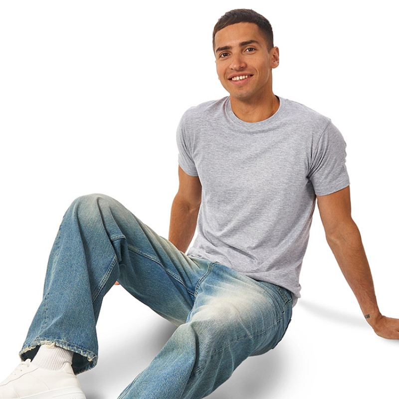 Футболка "Super Club" мужская, серый меланж