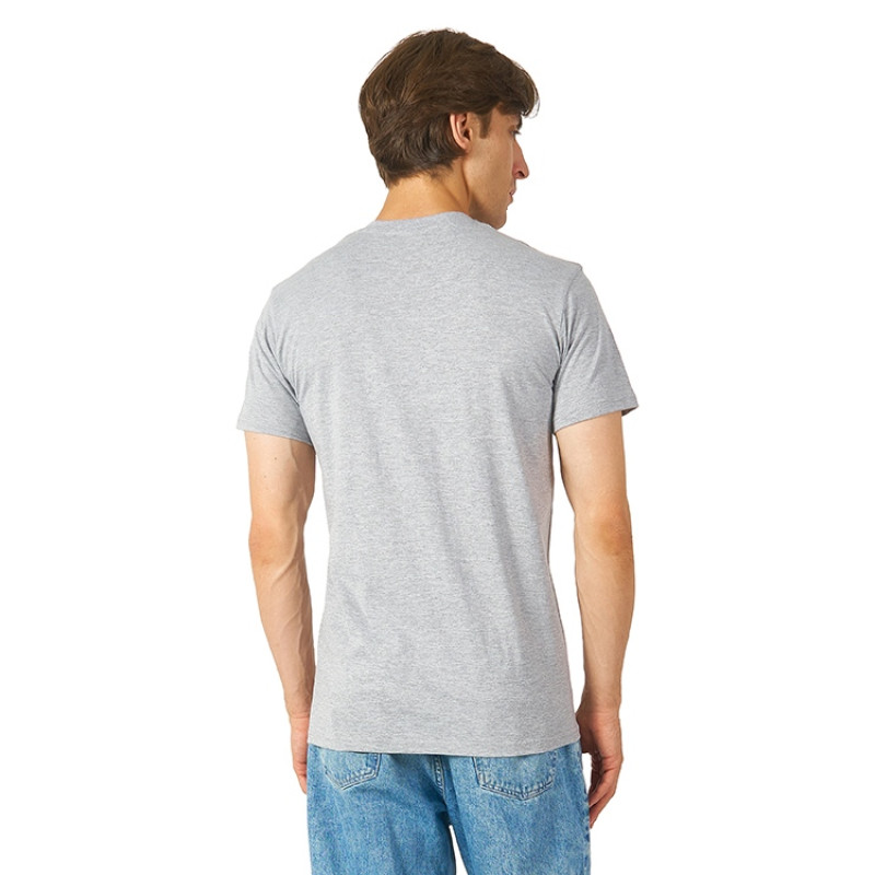 Футболка "Heavy Super Club" мужская с V-образным вырезом, серый меланж Футболка "Heavy Super Club" мужская с V-образным вырезом, серый меланж