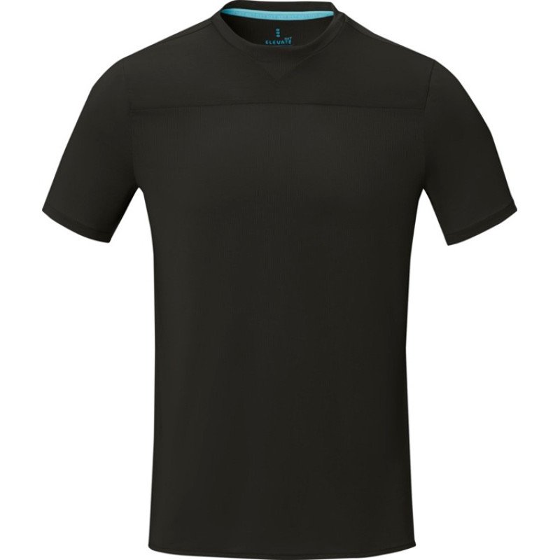 Borax Мужская футболка с короткими рукавами из переработанного полиэстера, сертифицированного согласно GRS - сплошной черный