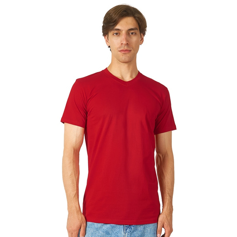 Футболка "Heavy Super Club" мужская с V-образным вырезом, красный Футболка "Heavy Super Club" мужская с V-образным вырезом, красный