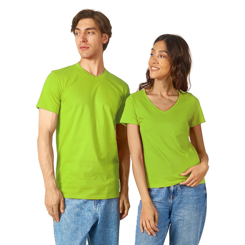 Футболка "Heavy Super Club" мужская с V-образным вырезом, зеленое яблоко