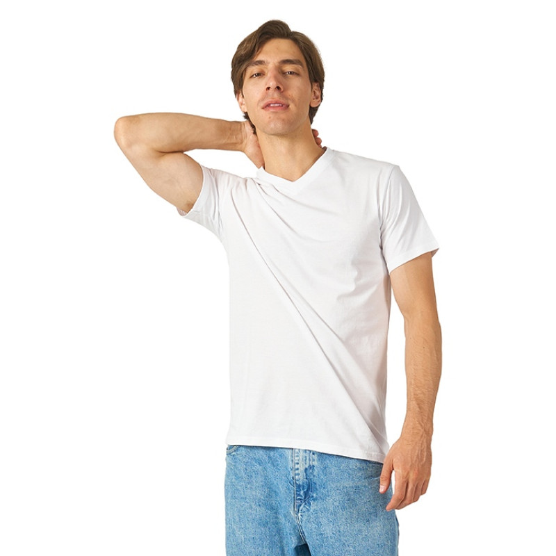 Футболка "Heavy Super Club" мужская с V-образным вырезом, белый