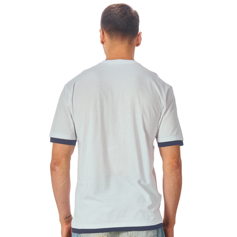 Футболка «Rotterdam» мужская, жемчужный/темно-синий