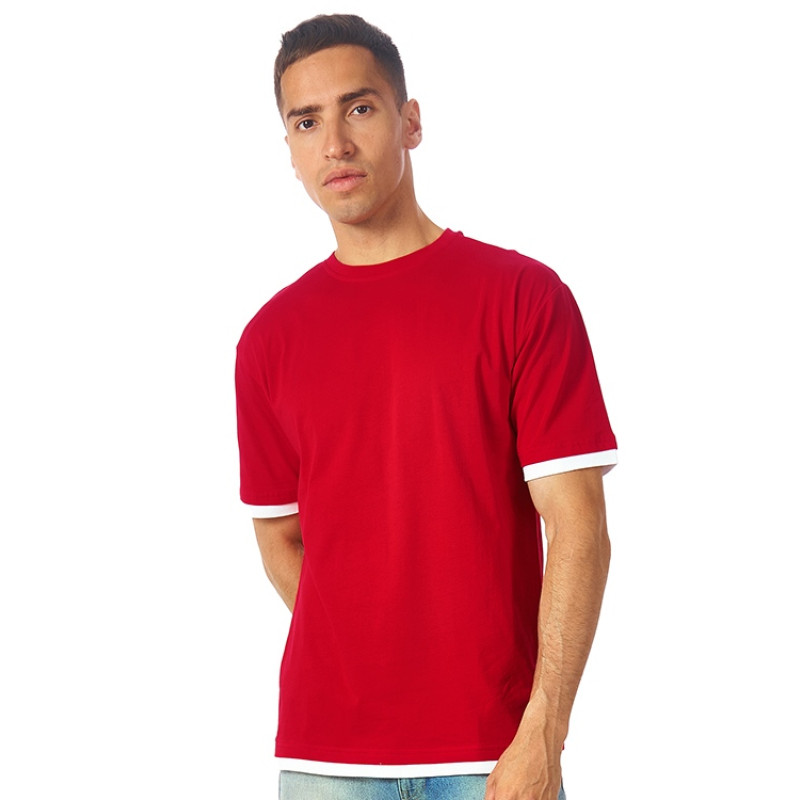 Футболка «Rotterdam» мужская, красный/белый