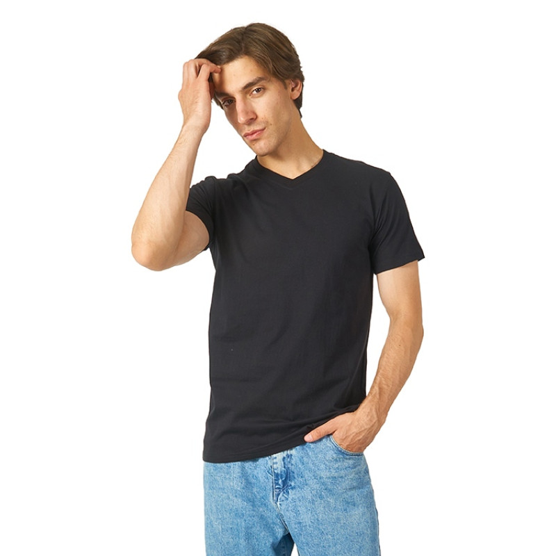 Футболка "Heavy Super Club" мужская с V-образным вырезом, черный Футболка "Heavy Super Club" мужская с V-образным вырезом, черный