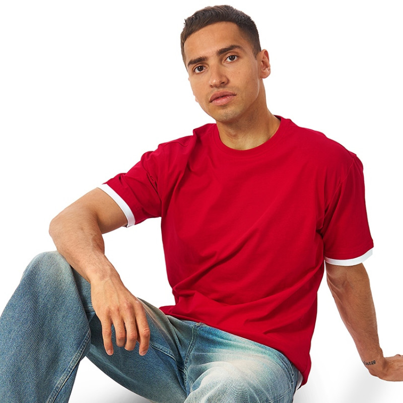 Футболка «Rotterdam» мужская, красный/белый