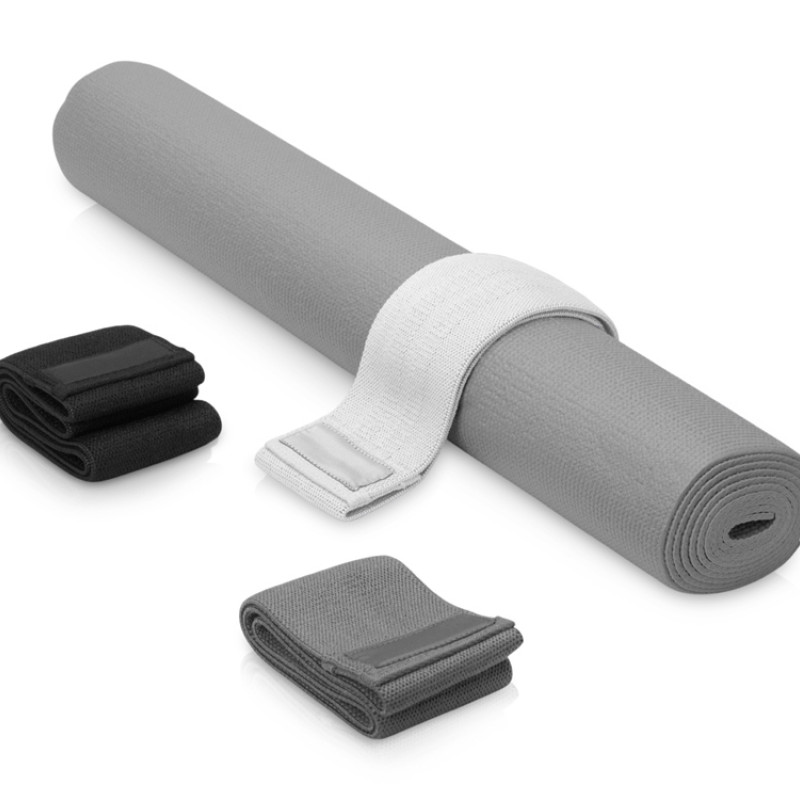 Подарочный набор с ковриком и фитнес резинками "Virasana", серый