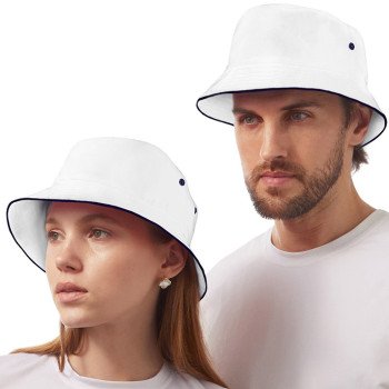 Панама с контрастной окантовкой , белый/темно-синий