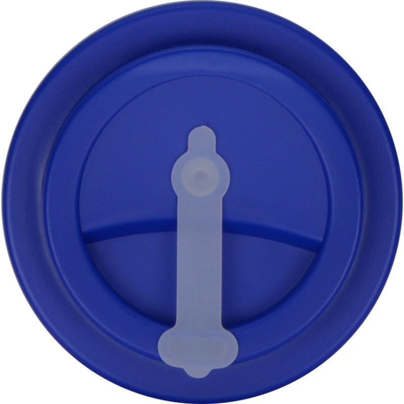 Пластиковый стакан Take away с двойными стенками и крышкой с силиконовым клапаном, 350 мл, белый/синий