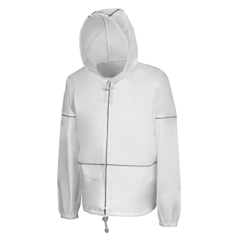 Короткий дождевик "Tornado" со светоотражающими элементами, белый