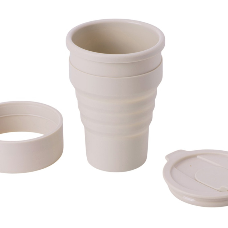 Силиконовый складной стакан "GoCup", бежевый