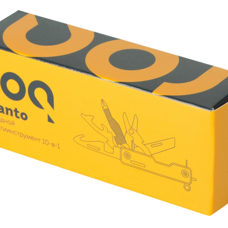 Мультитул-складной Canto 10-в-1 с защитным фиксатором, серебристый/черный