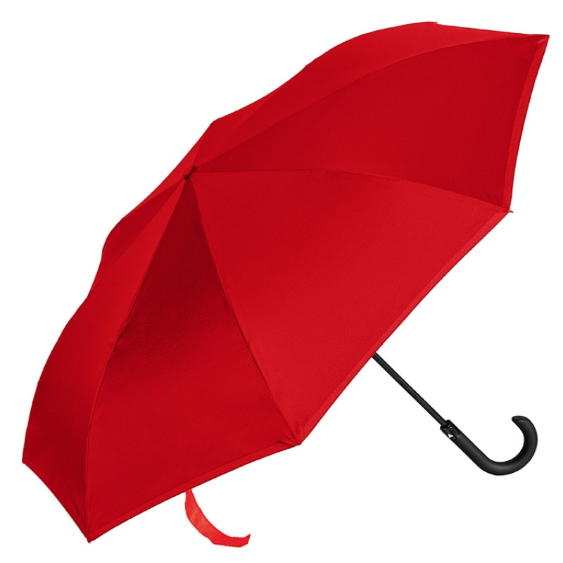 Зонт-трость наоборот Inversa, полуавтомат, красный/серый