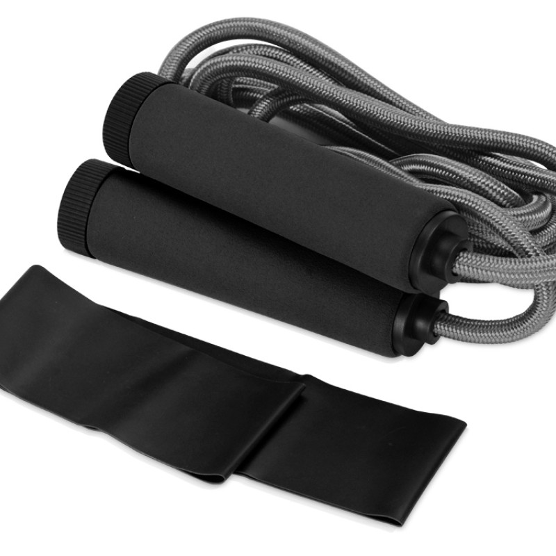Набор для фитнеса Balance с лентой и скакалками, черный