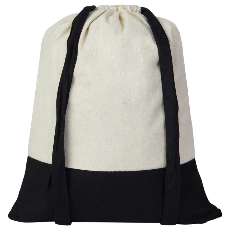 Рюкзак-мешок Cotton из хлопка 170 г, натуральный/черный