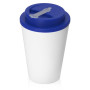 Пластиковый стакан Take away с двойными стенками и крышкой с силиконовым клапаном, 350 мл, белый/синий