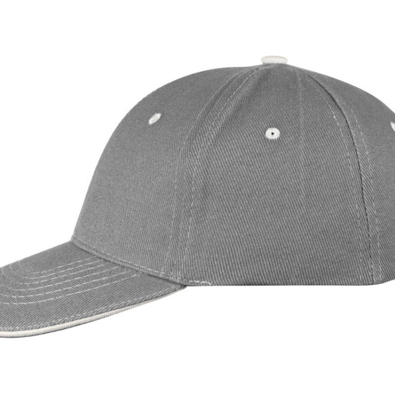 Бейсболка "New Castle" 6-ти панельная, серый/белый Бейсболка "New Castle" 6-ти панельная, серый/белый